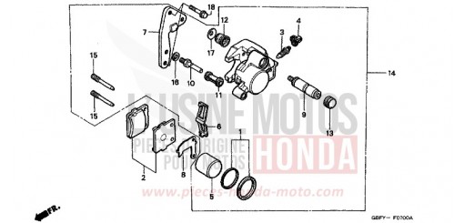 ETRIER DE FREIN AVANT CR80R1 de 2001